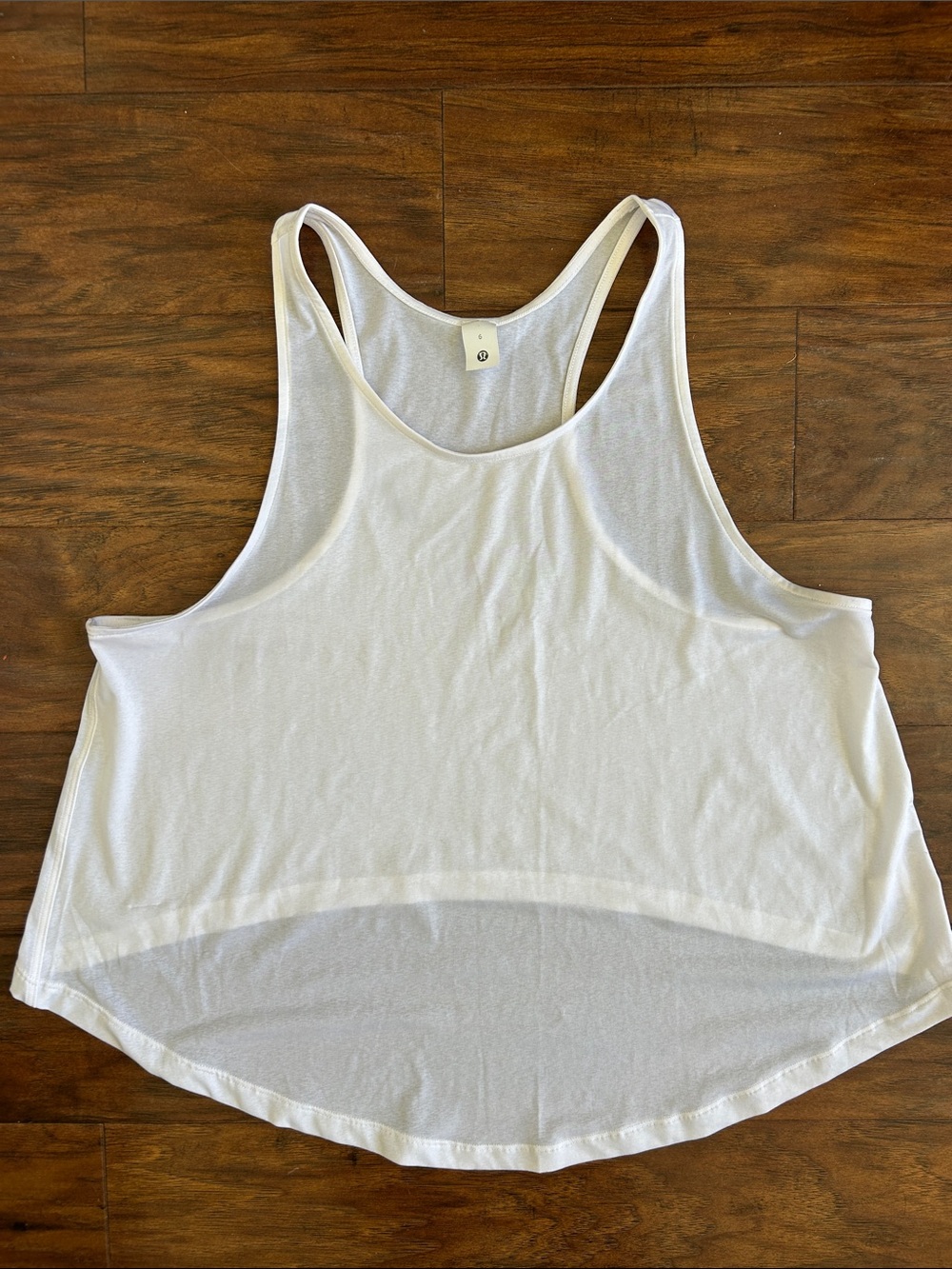 lululemon athletica White Scoop Neck Racerback Tank